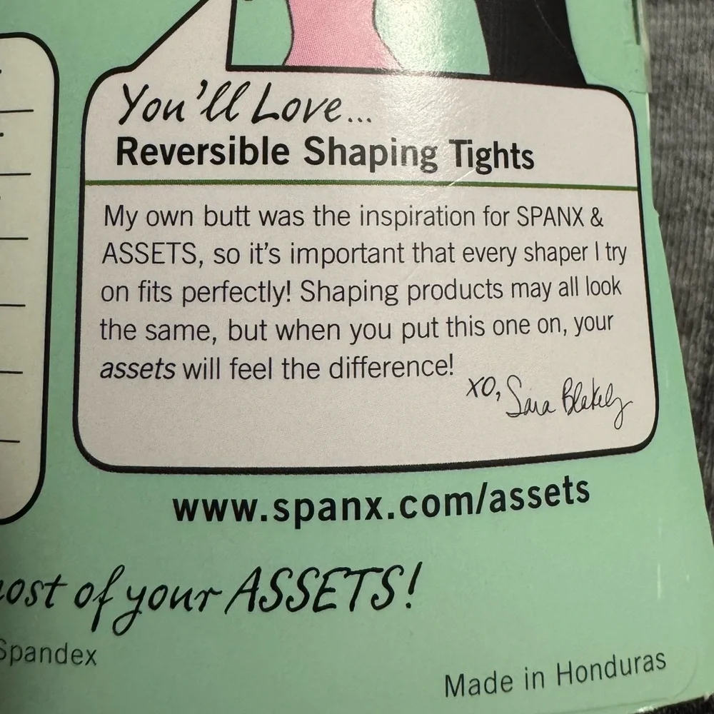 Lot of Assets by Spanx Black Reversible Shaping Tights Flipside Diamond